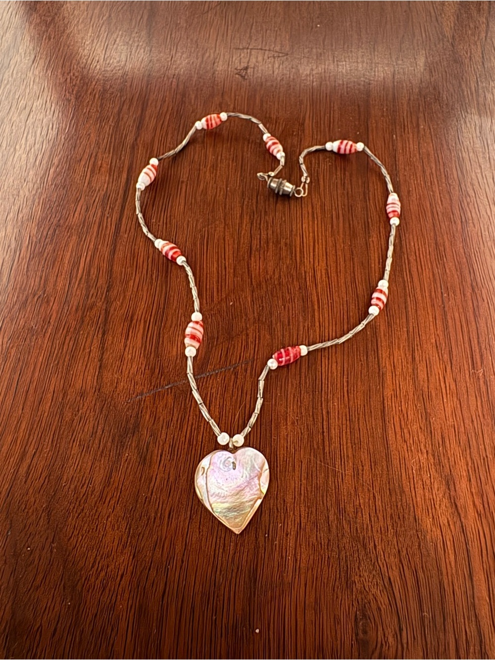 Vintage Shell Heart Pendant Necklace
